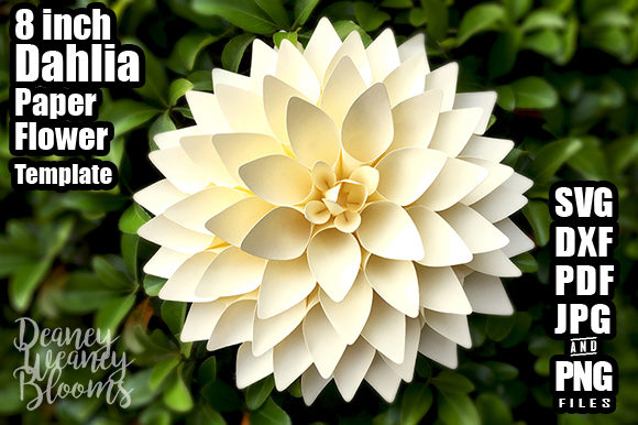 8-Inch Dahlia Paper Flower Template